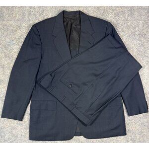 Oxxford Clothes Custom 2 Pc Suit 48L 42x30 Pleated Cuffed Pant Windowpane Wool